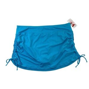 NWT Lands’ End Women’s Bright Blue Ruched Sides Swim Skirt Sz 18‎